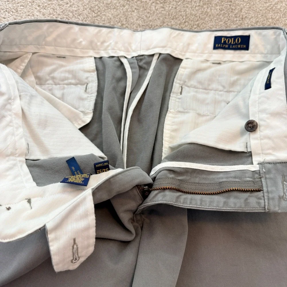 Polo Ralph Lauren Chinos Mens 34/30-32 Grey Classic Fit Cotton Twill Pants